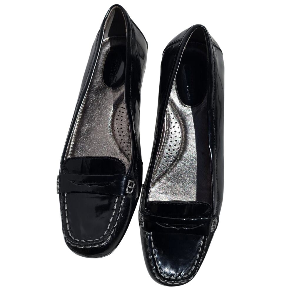 Sperry Top sider  Women's Black Patent Leather Driving Penny Loafers Size 7.5 B